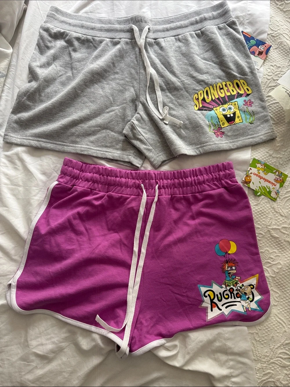 Nickelodeon Rugrats Pink & SpongeBob Gray Colorblock Lounge Shorts 2 for one